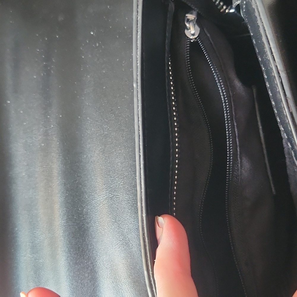 Banned Black Quilted Handbag with Silver Pentagram - Picture 3 of 5
